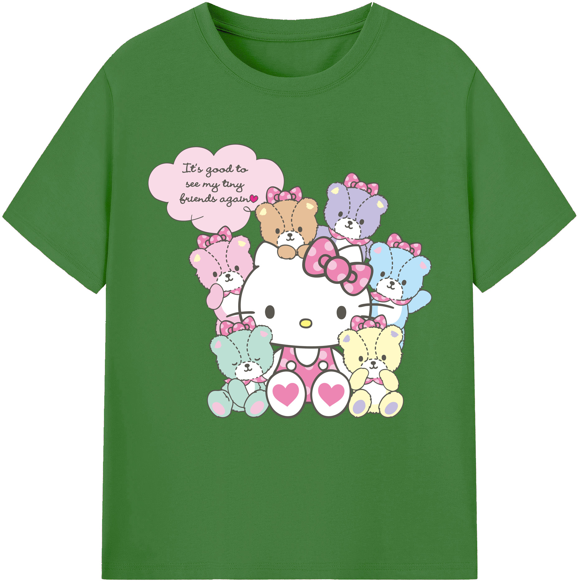 （画像用） Hello Kitty ハローキティ レディースカジュアルプリントTシャツ（綿100％）